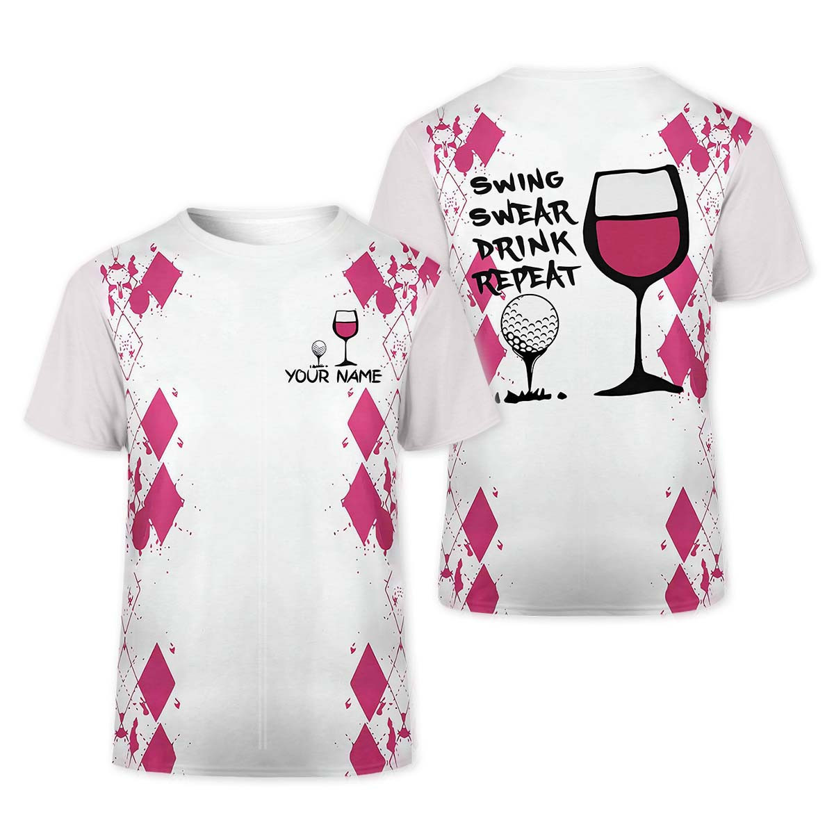 Swing Swear Drink Repeat Womens Golf Polo Shirt, Golfing Apparel, Womens Golf Gifts SH818