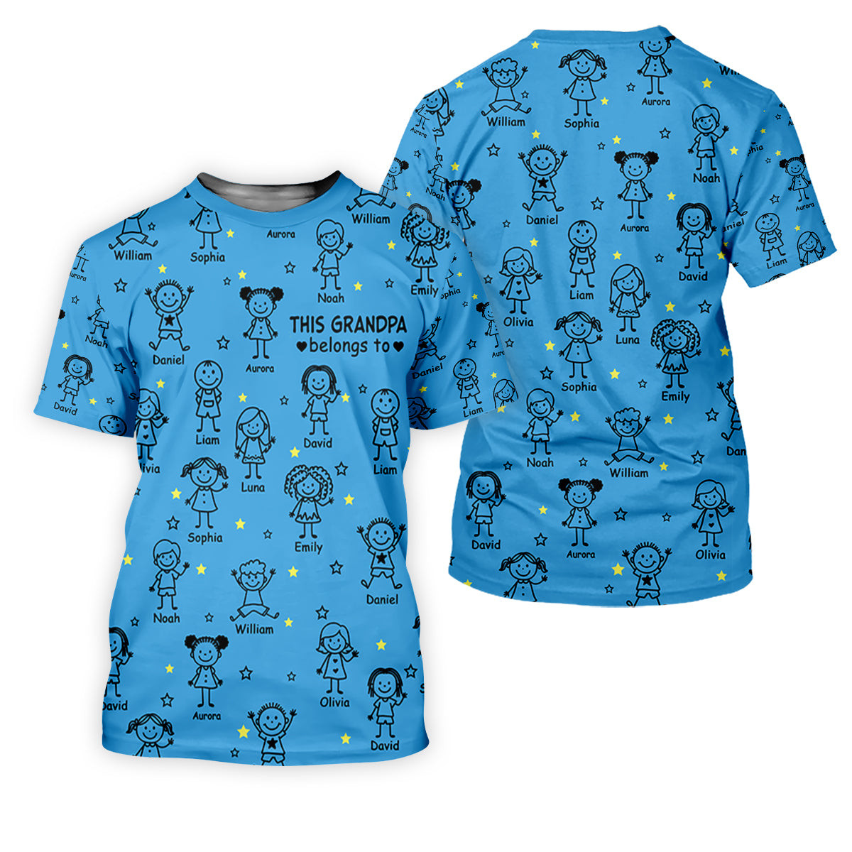 This Grandpa Dad Belongs To Kids Pet Blue Golf Shirt, Polo Shirts For Men, Golf Gift For Men SH818