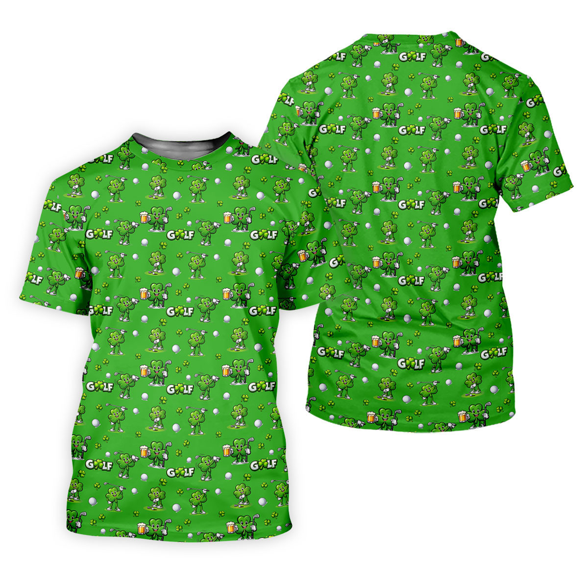 Three Leaf Clover Golf And Beer St Patrick's Day Green Golf Shirt, Women's Golf Shirts, Ladies Golf Polos SH818