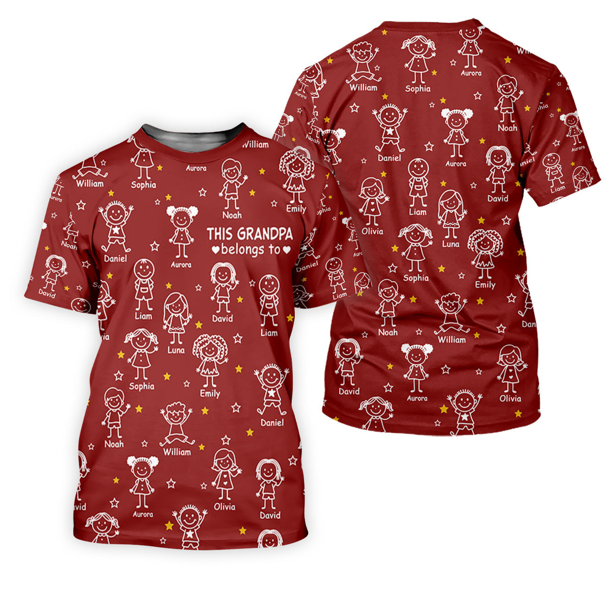 This Grandpa Dad Belongs To Kids Pet Red Golf Shirt, Polo Shirts For Men, Golf Gift For Men SH818