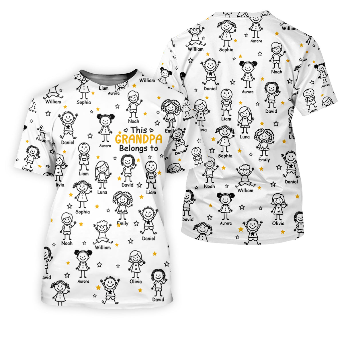 This Grandpa Dad Belongs To Kids Pet White Golf Shirt, Polo Shirts For Men, Golf Gift For Men SH818