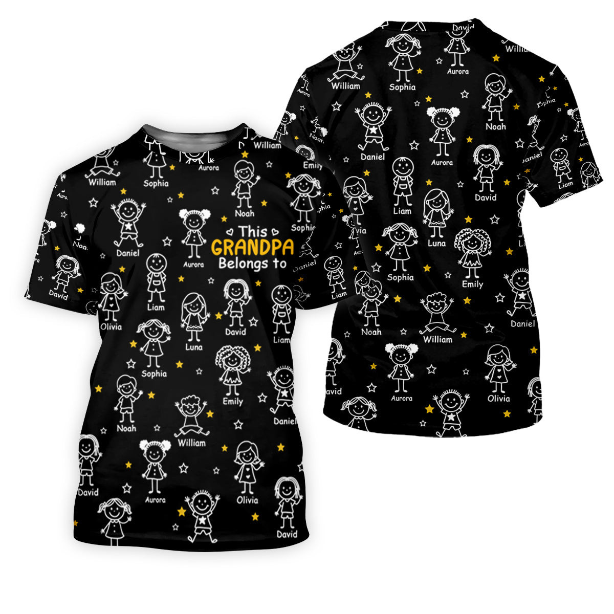 This Grandpa Dad Belongs To Kids Pet Black Golf Shirt, Polo Shirts For Men, Golf Gift For Men SH818
