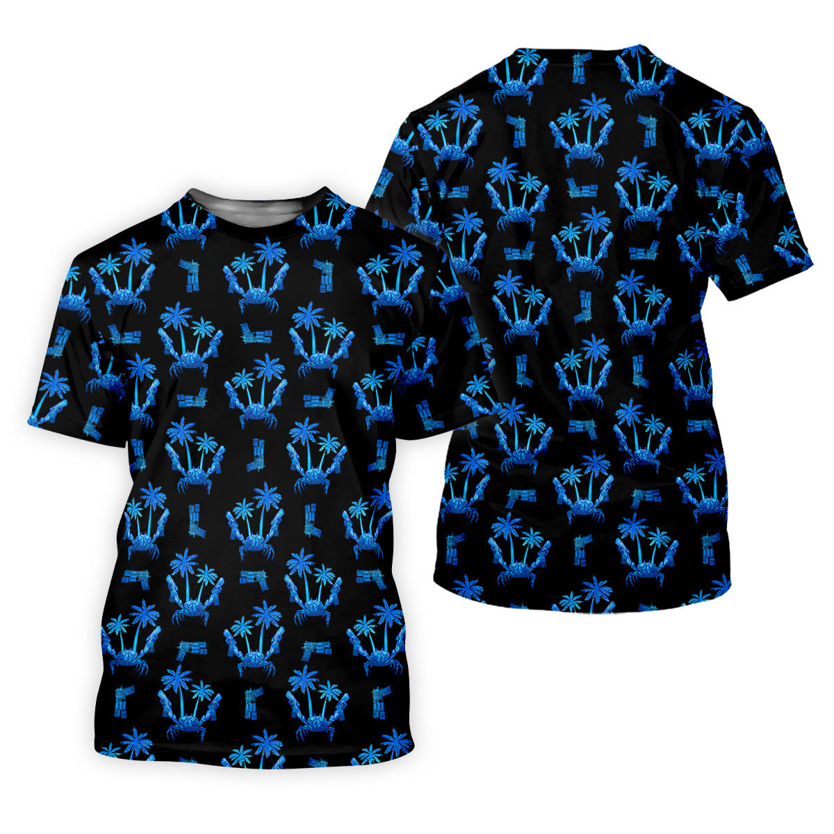 The Blue Crab Tropical Golf Shirts, Black Golf Shirt, Ladies Golf Shirts, Golf Gifts For Women SH818