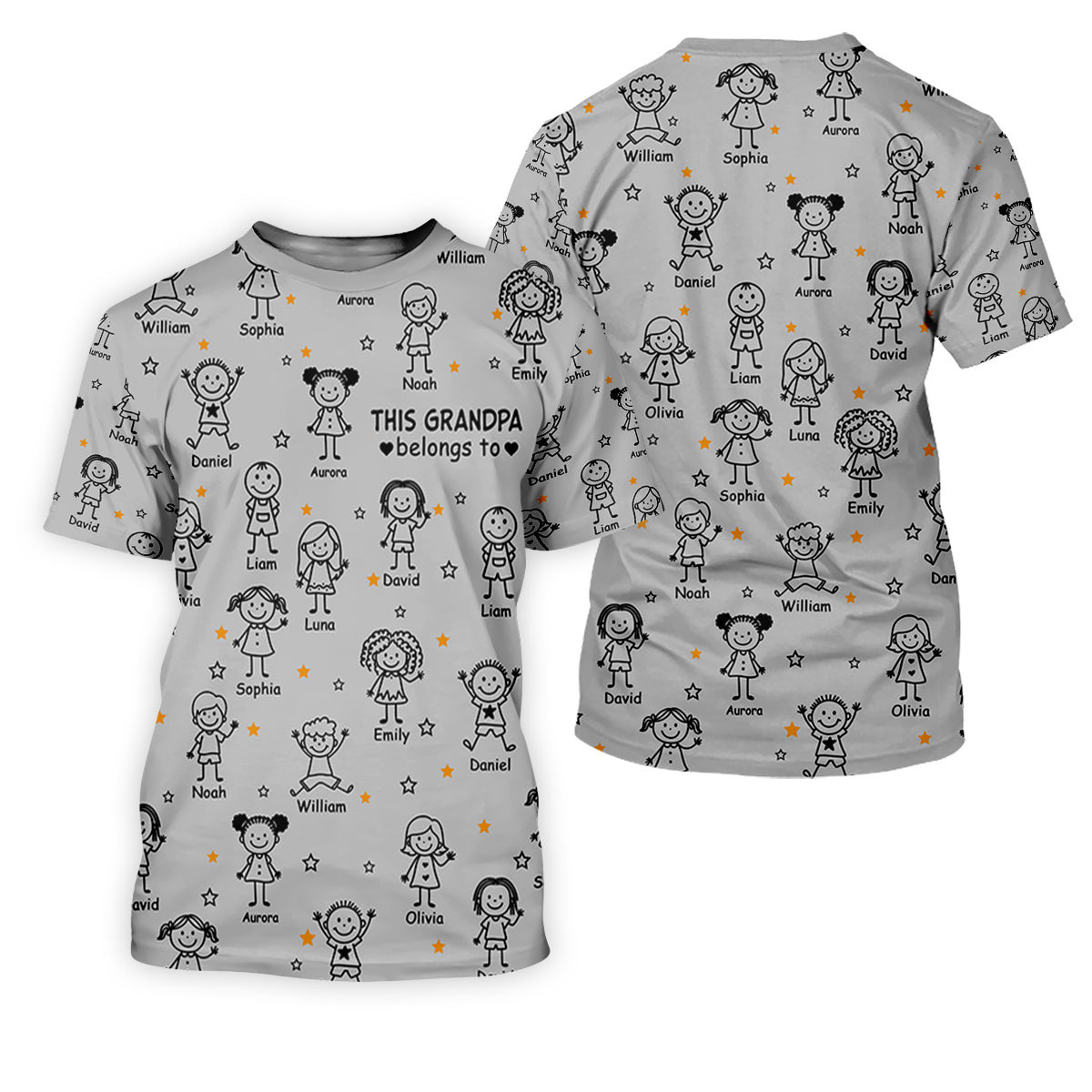 This Grandpa Dad Belongs To Kids Pet Grey Golf Shirt, Polo Shirts For Men, Golf Gift For Men SH818