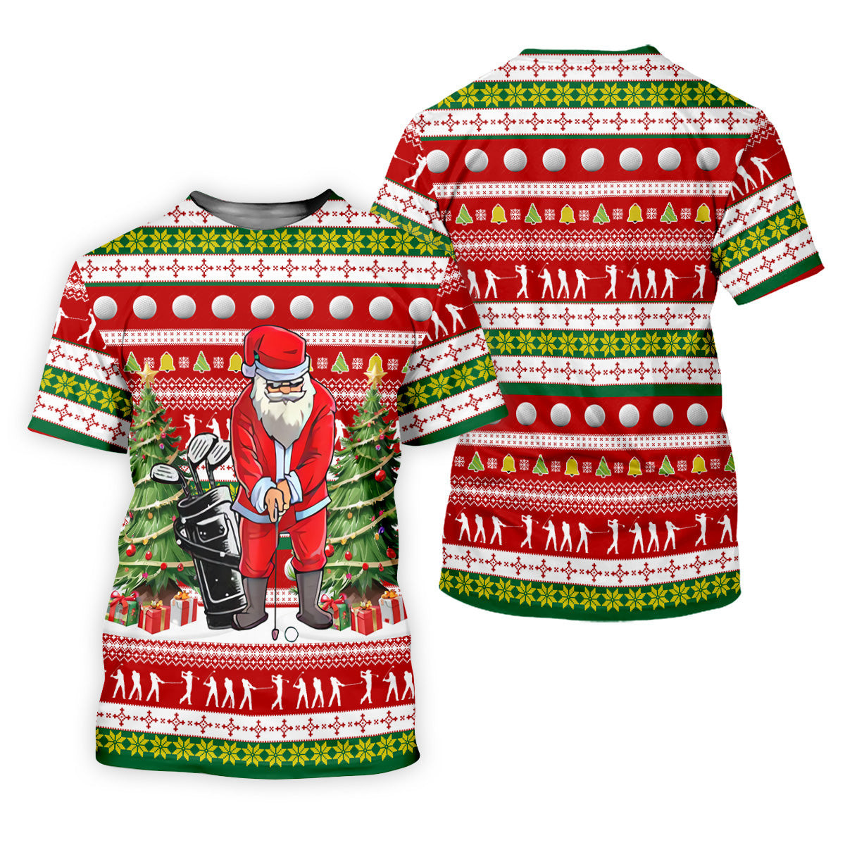 The Santa Claus Golf Pose Christmas Golf Shirt, Fun Golf Shirts For Men, Christmas Presents For Golfers SH818