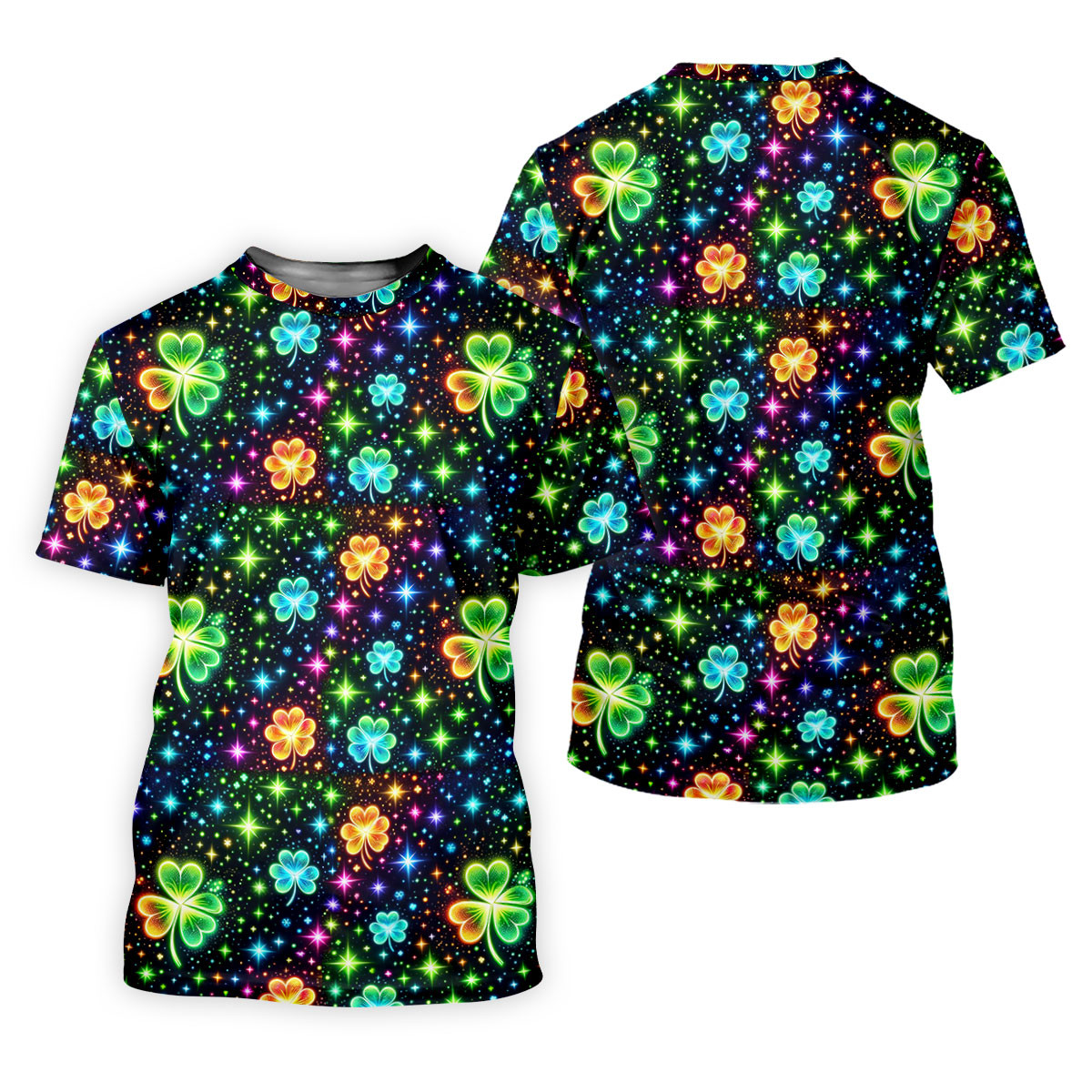 The Star And The Shamrock Rainbow Glitter St Patrick's Golf Shirt, Polo Shirts For Men, Golf Shirts For Men SH818
