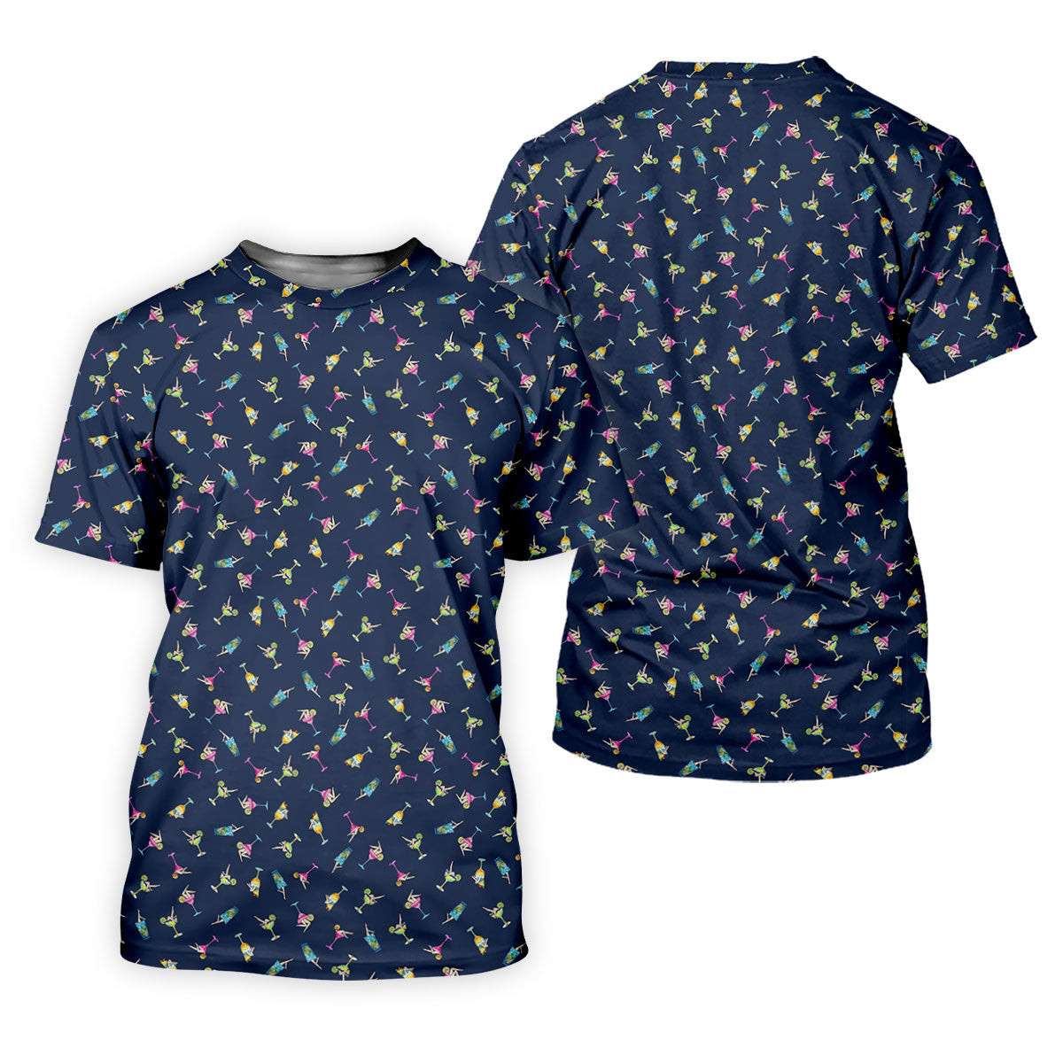 Tropical Cocktail Pinup Pattern Golf Shirt, Mens Golf Apparel, Golf Shirts For Men SH818