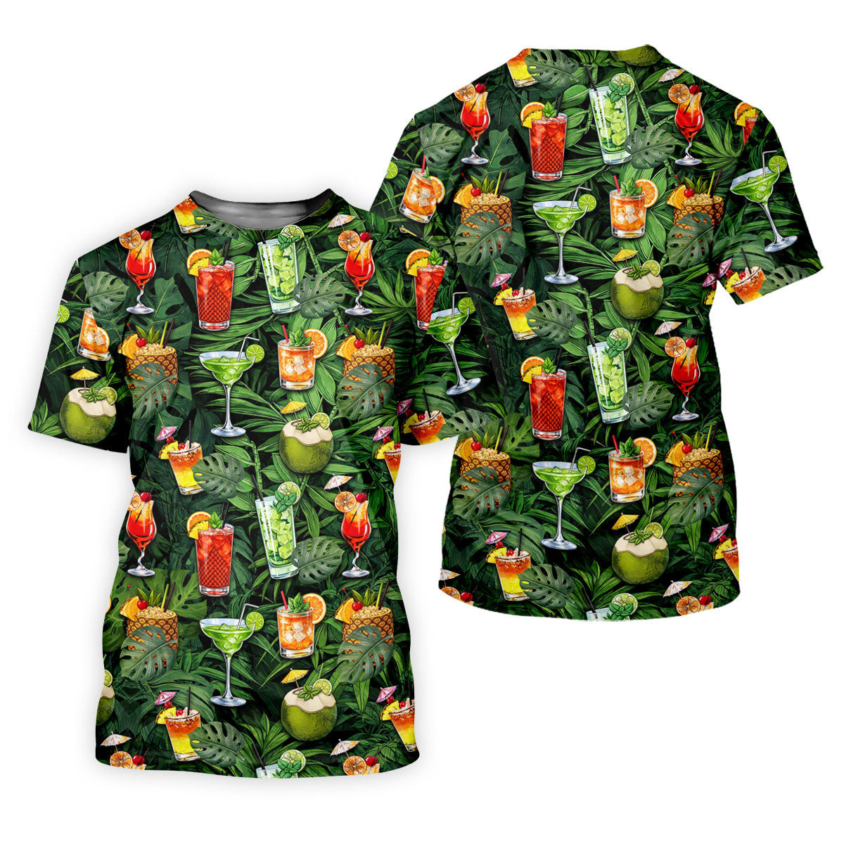 Tropical Cocktail Coconut And Palm Leaf Golf Polo, Hawaiian Golf Shirt, Golf Polo For Women SH818