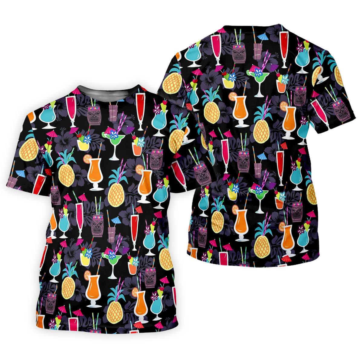 Tropical Drinks Dark Floral Cinco De Mayo Celebration Fiesta Themed Ladies Golf Tops, Golf Shirt For Women SH818