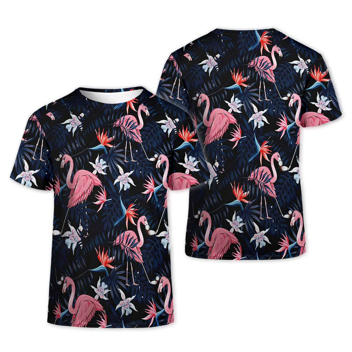 Tropical Flamingo Womens Golf Polo Shirt, Custom Ladies Golf Shirt, Womens Golf Gifts SH818