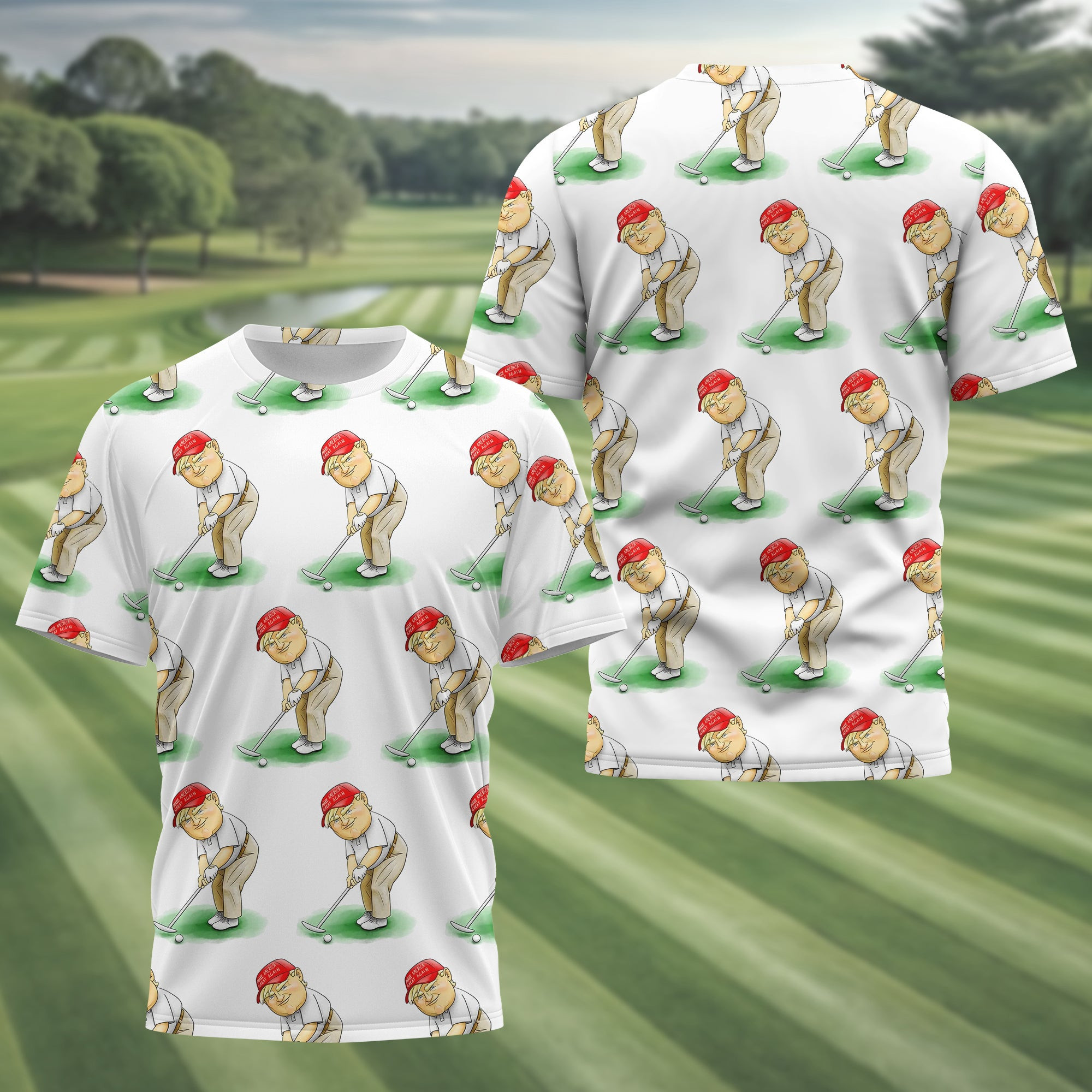 Trump Presidential Men's Golf Polo Shirt, Funny Golf Shirt, Gift For Golfers SH818