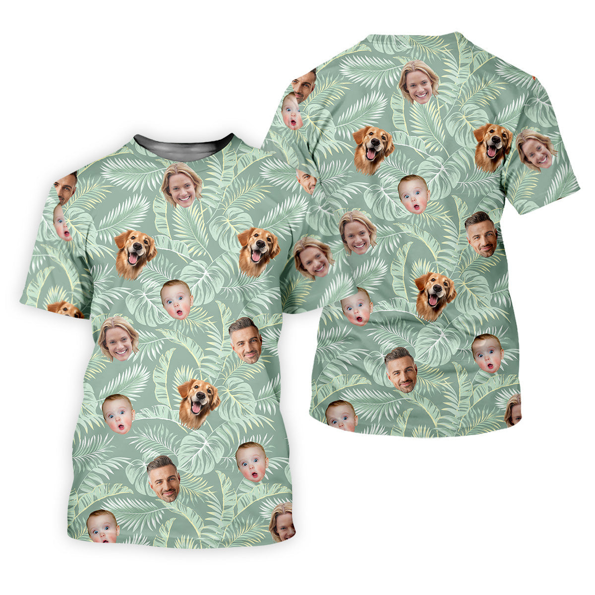 Tropical Leaf Pattern Mens Hawaiian Golf Shirts, Custom Team Shirt, Green Polo Shirt, Best Gifts For Men Golfers SH818