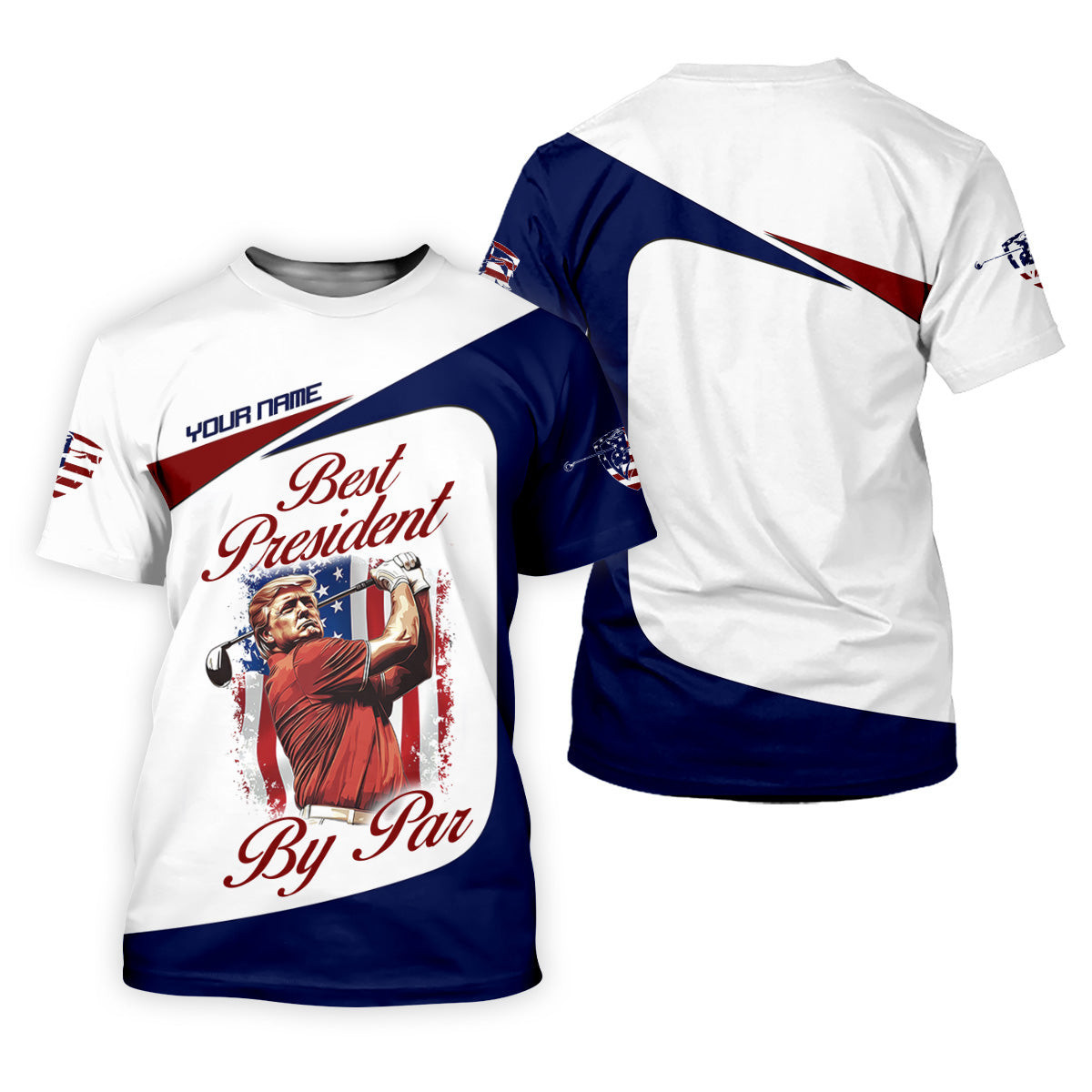 Trump Best President By Par Custom Funny Golf Polo Shirt For Men, Christmas Golf Gift SH818