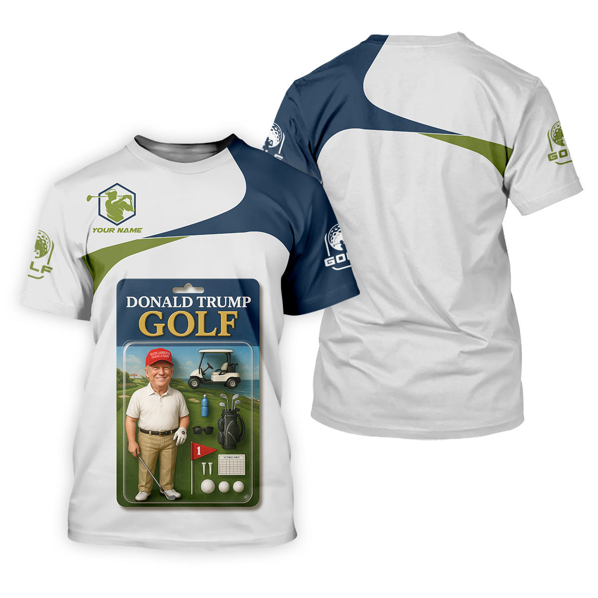 Trump Golfing Custom Men's Golf Polo Shirt, Golfing Apparel, Gift For Golfers SH818