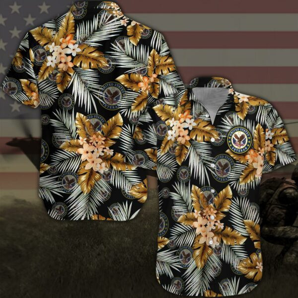 Us Veteran Hawaii Shirt, Military Hawaiian Shirt, Floral Shirt, Gifts For Him, Gifts For Dad SH818