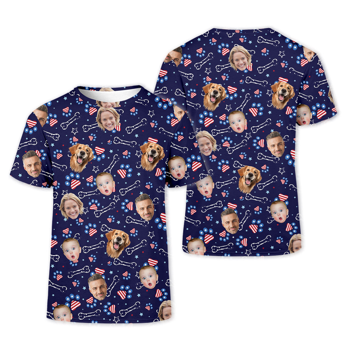 Custom Dog Shirts, Golf Tops For Women, Custom Face Shirt, Family Portrait Golf Shirt, Patriotic Golf Polos, Long Sleeve Golf Shirts SH818