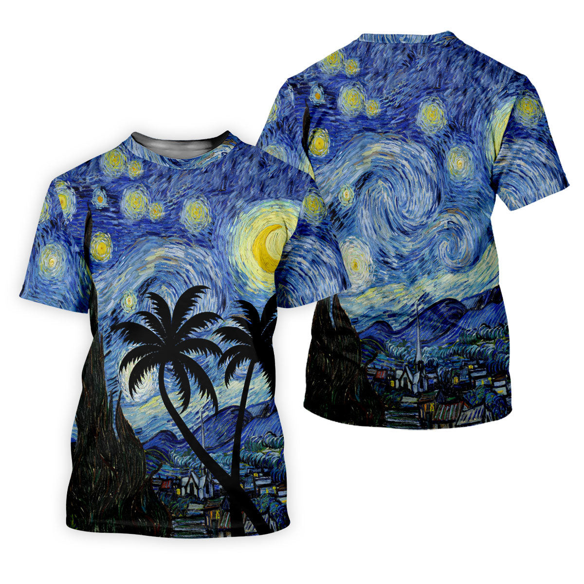 Van Gogh Starry Night Tropical Palm Tree Golf Shirt, Golf Polo For Women, Printed Golf Shirt SH818