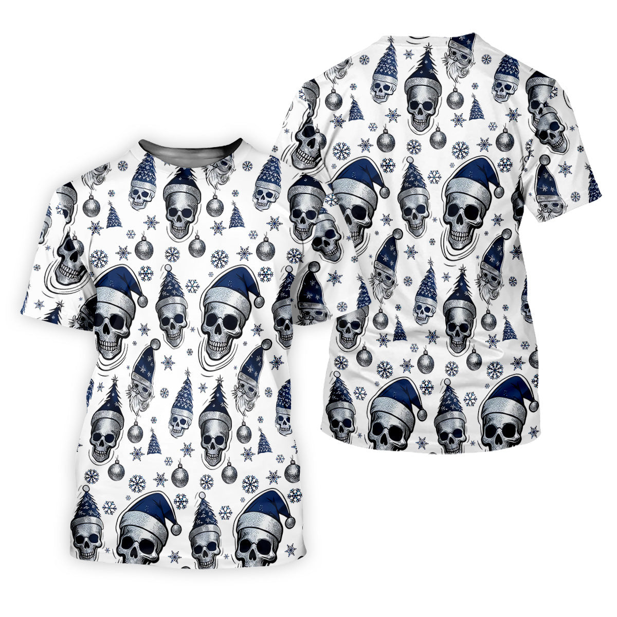 Vintage Skull Christmas Golf Shirt, White Polo Women, Cool Golf Gift, Ladies Golf Shirts, Golfing Apparel SH818