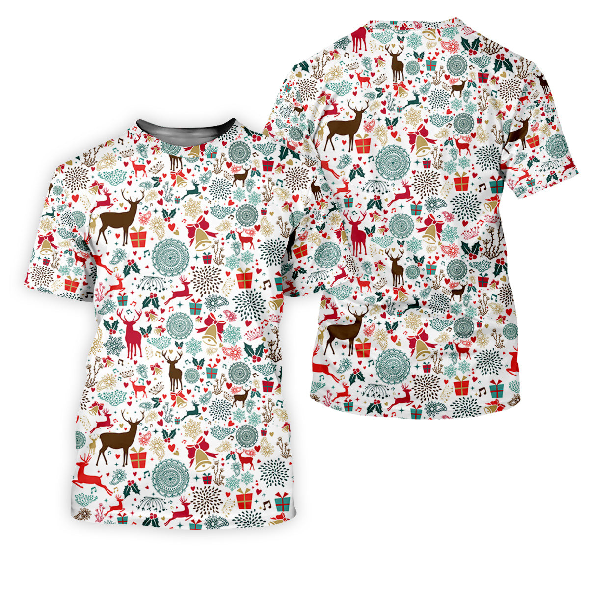 Vintage Reindeer White Christmas Golf Tops For Women, Gift Christmas Golf Shirt Polos, Ladies Golf Apparel SH818