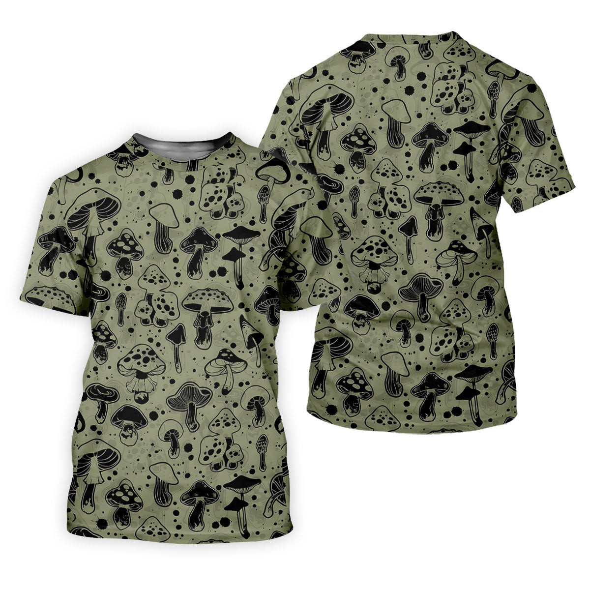 Vintage Mushroom Sketch Pattern Hawaiian Golf Shirt, Printed Golf Shirts, Golf Apparel For Men SH818