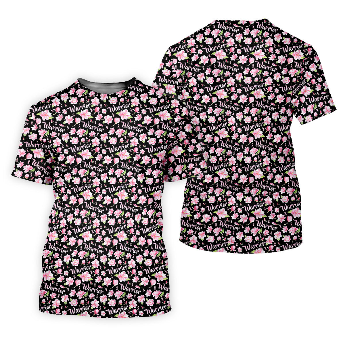 Warrior Pink Ribbons Floral Breast Cancer Golf Shirt, Polo Shirts For Men, Golfing Apparel SH818