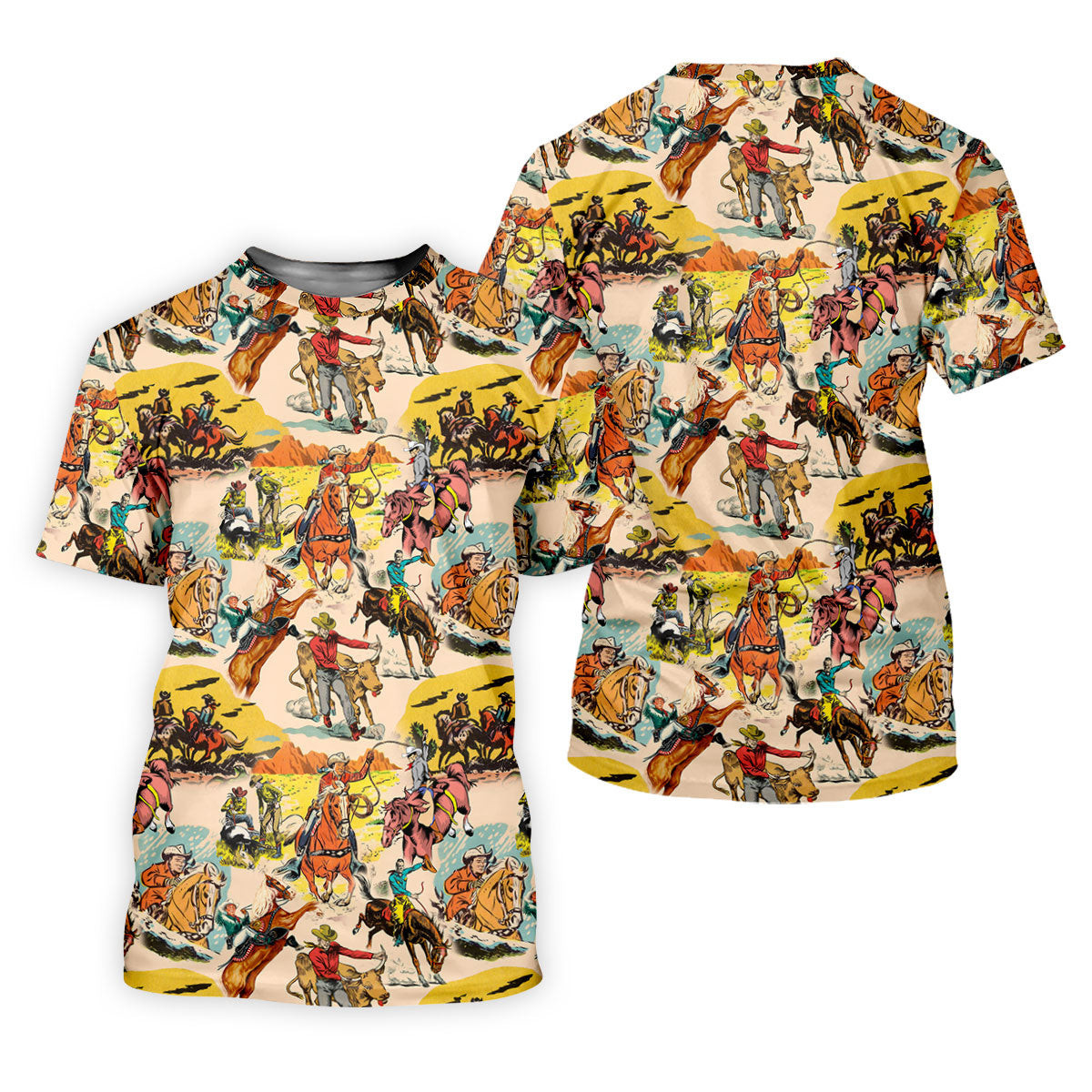 Vintage Western Cowboy Horse Riding Golf Shirt, Men's Golf Shirt, Golf Polo Shirts For Men SH818
