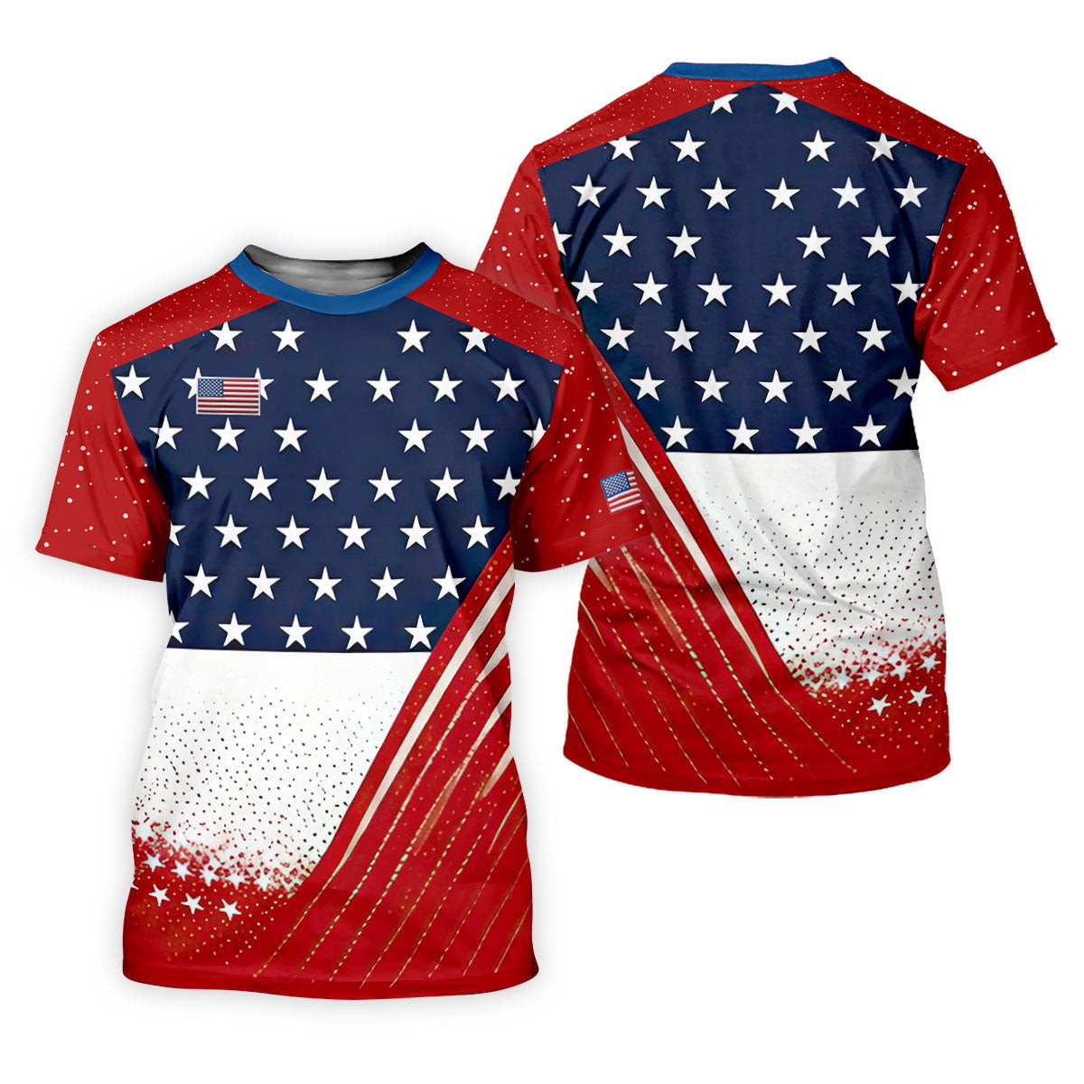 White Star Patriotic 4th Of July American Flag Golf Polo Shirt, Patriotic Golf Shirt, Golf Shirts For Women SH818