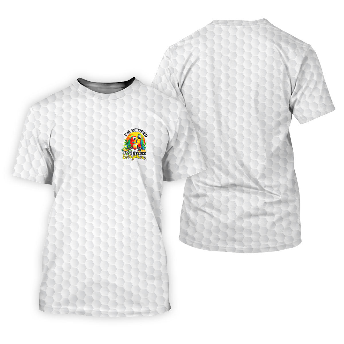 White Tropical Parrot Happy Retirement Golf Polo Shirt, Women's Golf Polo, Performance Golf Shirt SH818