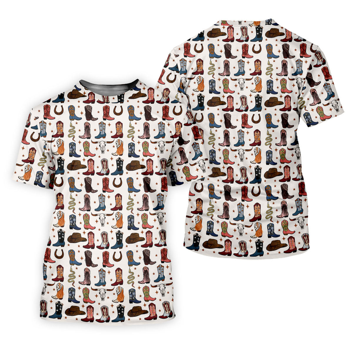 Western Cowboy Boots Horseshoes Pattern Retro Golf Shirt, Ladies Golf Polos, Golf Shirt For Women SH818