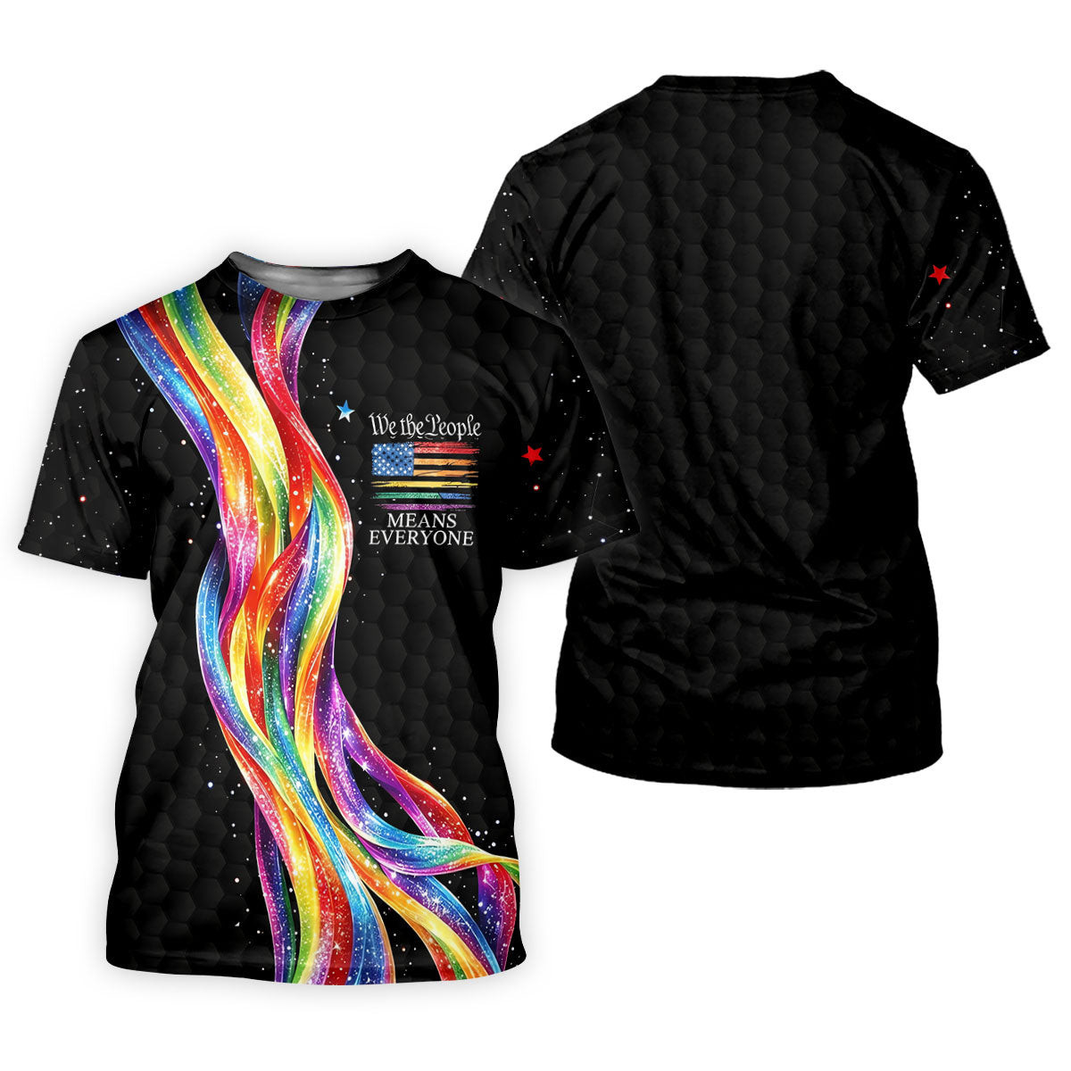 We The People Means Everyone LGBT Rainbow Ladies Golf Tops, Pride Month Celebrate Golf Shirt For Women SH818