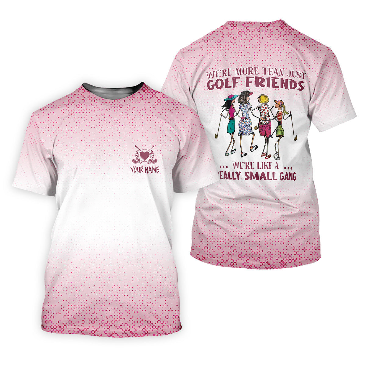 We're Like A Really Small Gang Golf Team Shirt, Cute Golf Outfit, Pink Golf Shirt, Ladies Golf Polos SH818