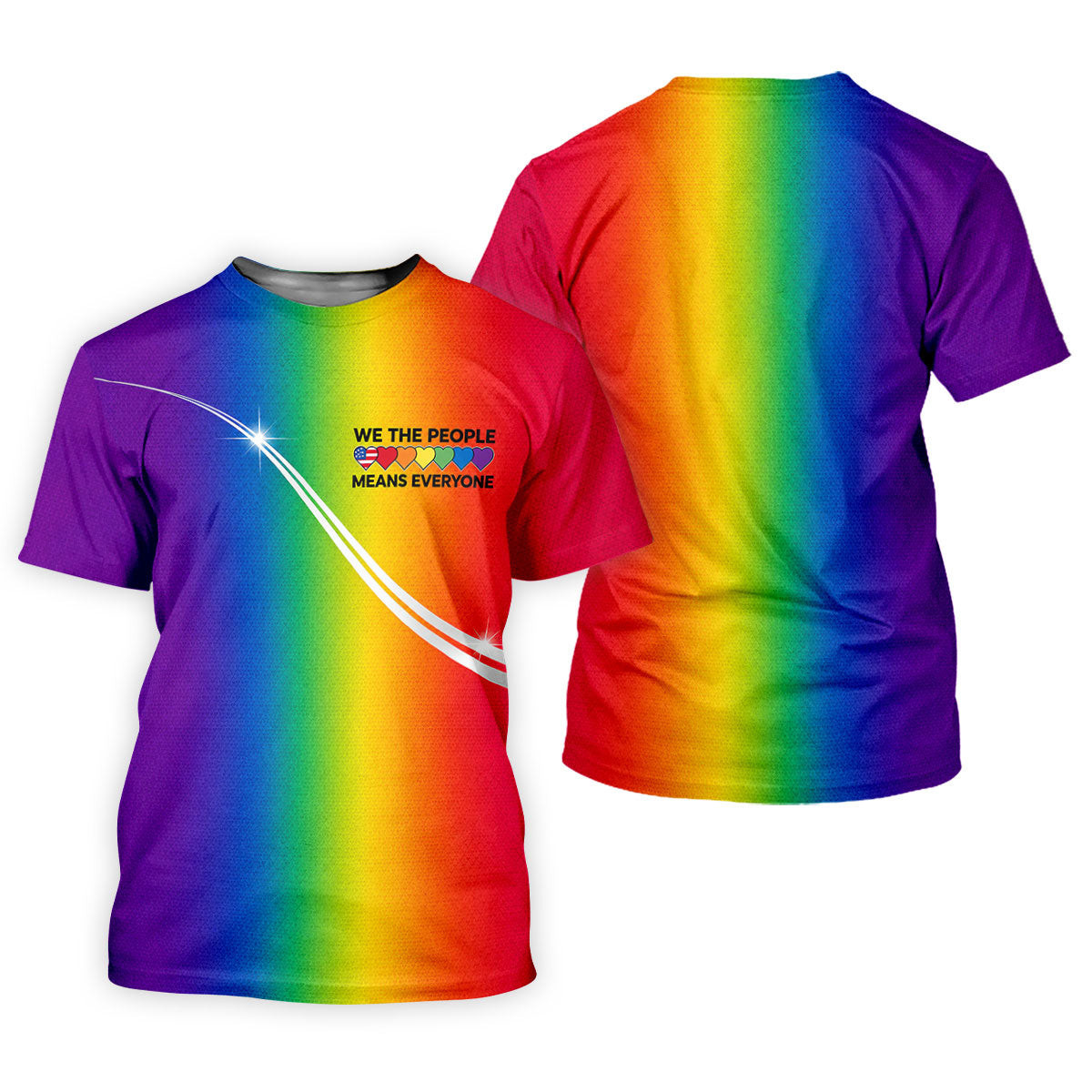 We The People Means Everyone LGBT Rainbow Gradient Ladies Golf Tops, Pride Month Golf Shirt For Women SH818