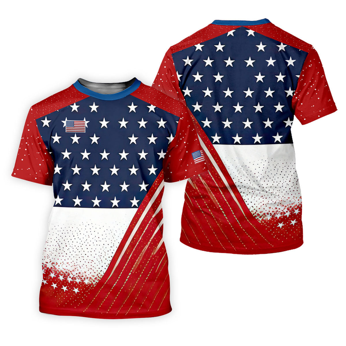White Star Patriotic 4th Of July American Flag Golf Polo Shirt, Patriotic Golf Shirt, Golf Shirts For Men SH818