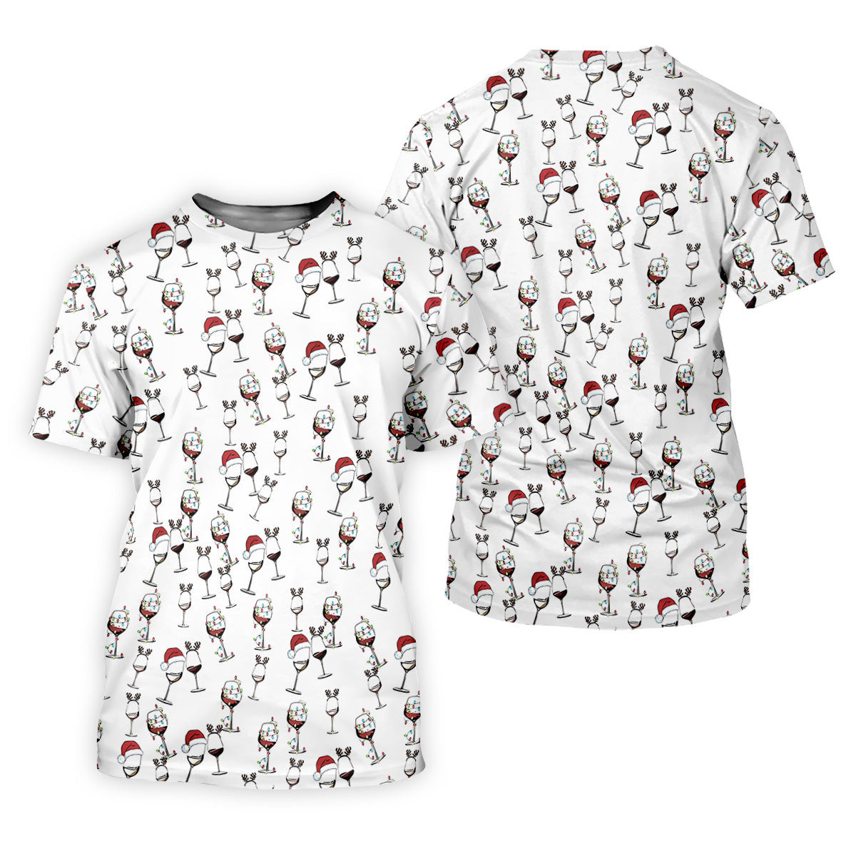 Wine Glass Christmas Lighting Women's Golf Tops, Christmas Golf Shirt, Ladies Golf Polos SH818