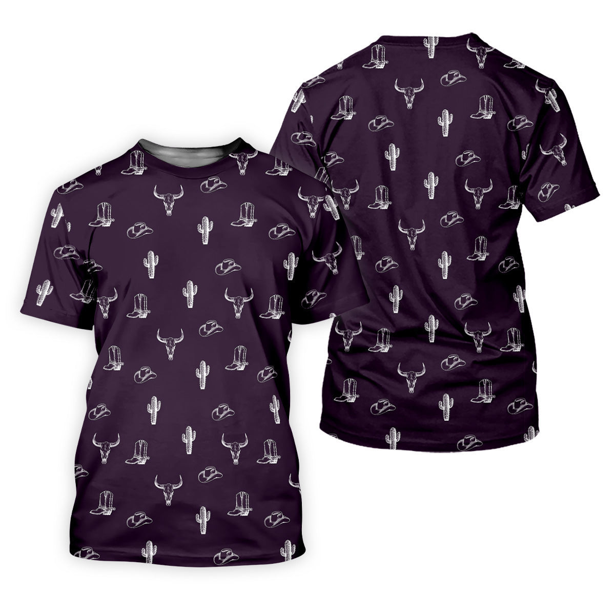 Wild West Cactus Purple Western Golf Shirt, Golf Tops For Men, Polo Shirts For Men, Golfing Apparel SH818