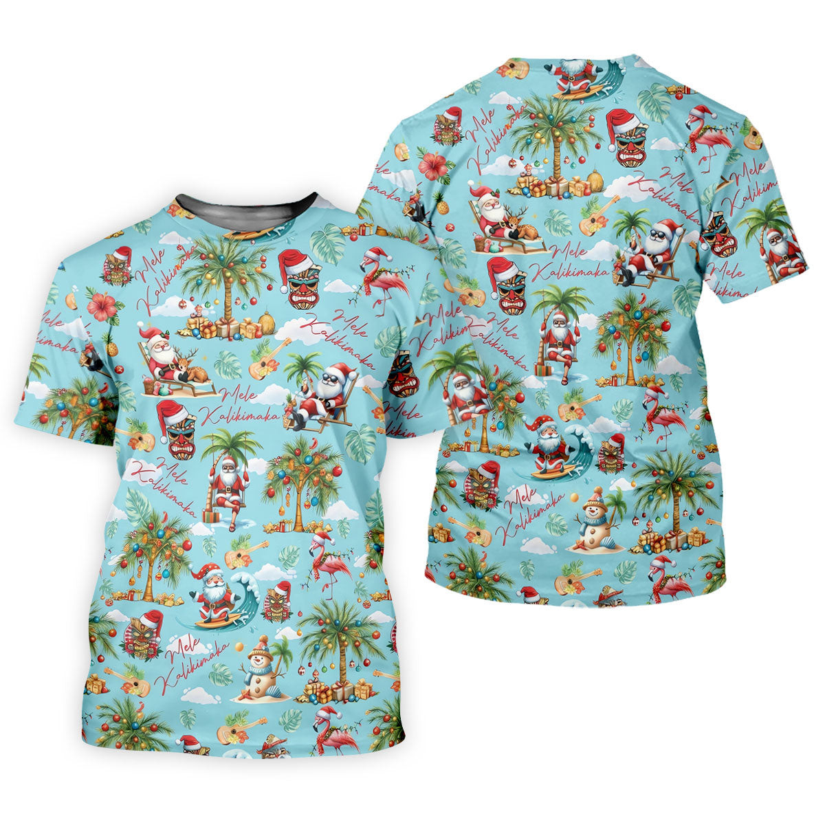Women's Mele Kalikimaka Surfing Santa Golf Shirt, Christmas Golf Shirt, Women's Golf Apparel SH818