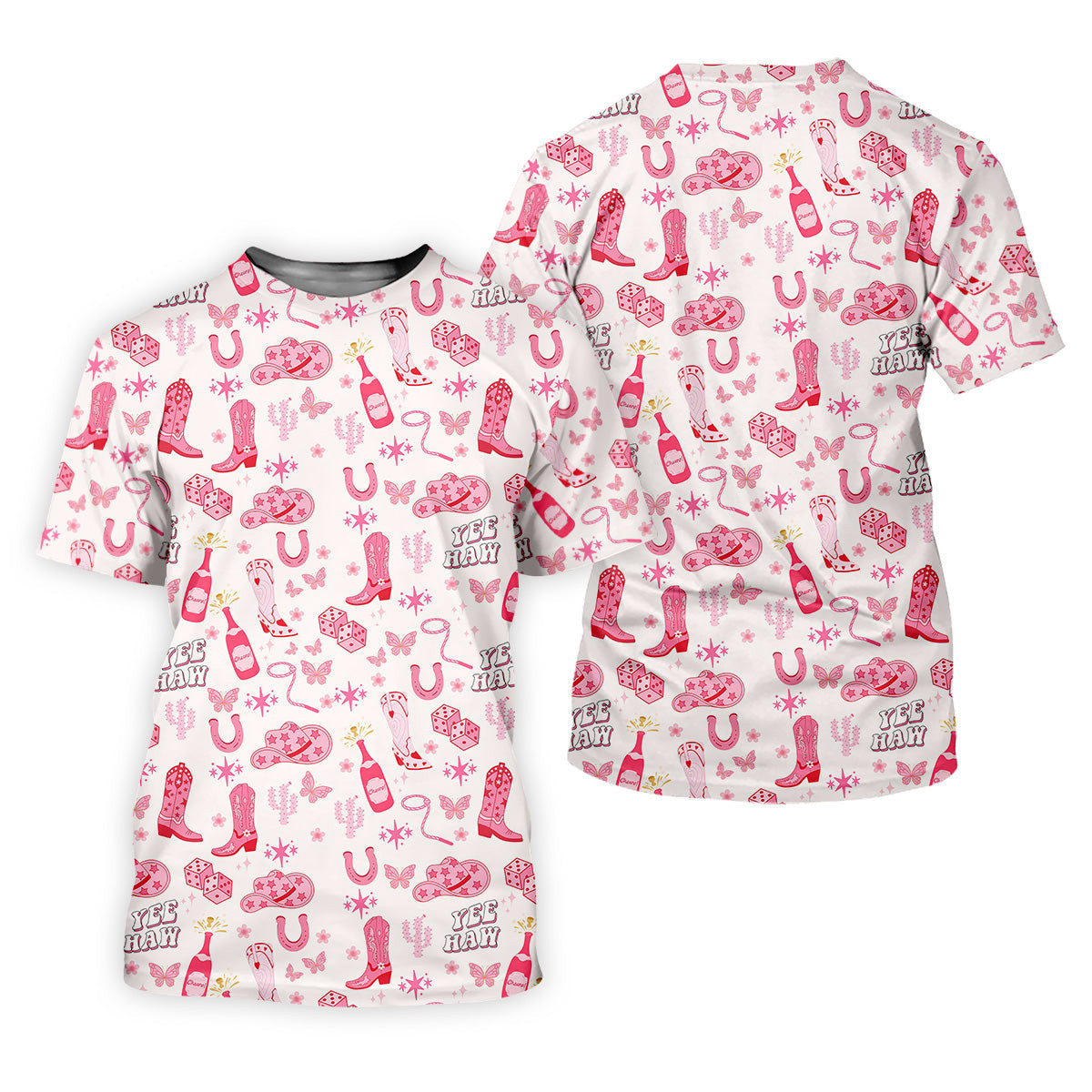 Yee Haw Cowgirl Pink Golf Polo, Western Golf Shirt, Womens Sleeveless Polo, Ladies Golf Shirts SH818