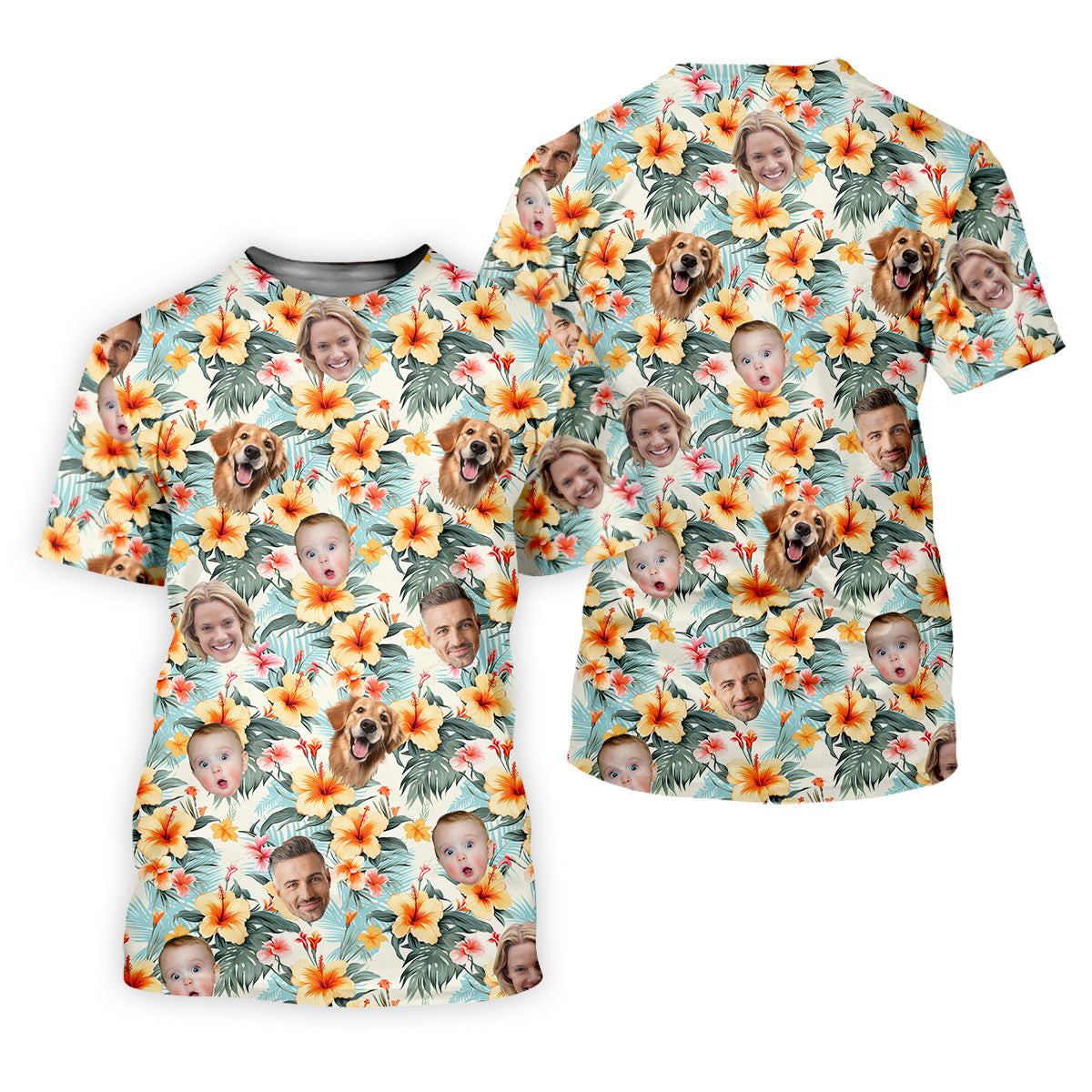 Yellow Hibiscus Flower Hawaiian Golf Shirt, Custom Face Shirt, Womens Sleeveless Polo, Ladies Golf Shirts SH818