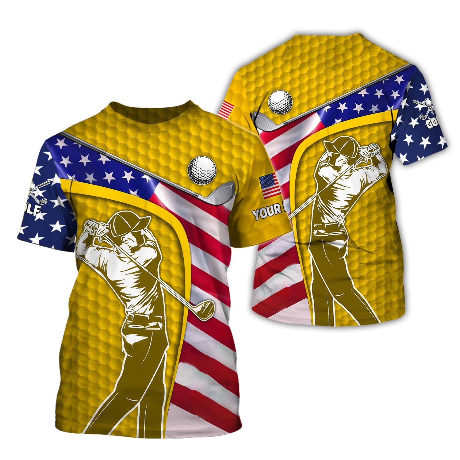 Yellow Custom Men's Golf Polo Shirt, Golfing Apparel, Mens Golf Gift SH818