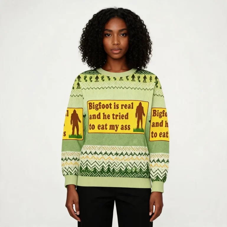 Bigfoot Is Real Ugly Sweater Holiday Clothing Unique Gift ForBigfoot UGLY926