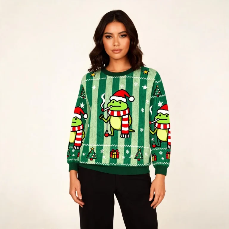 Behaving Isn't My Vibe Christmas Ugly Sweater Funny Xmas Sweater Cool UGLY926