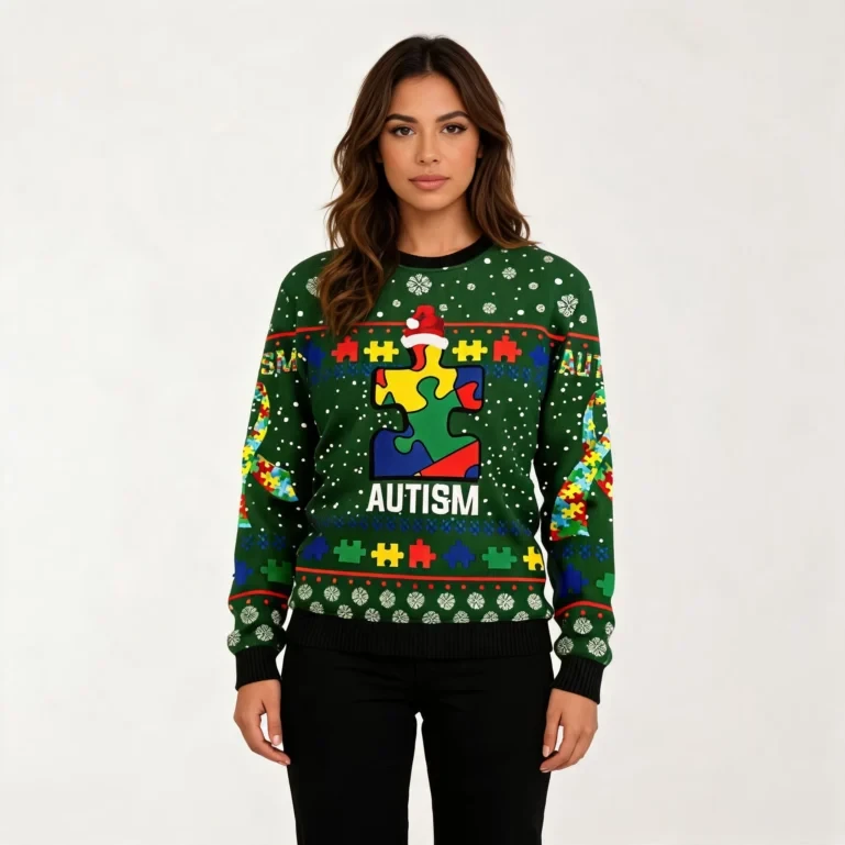 Autism Ugly Christmas Sweater Holiday Clothing Gift For Mother Of UGLY926