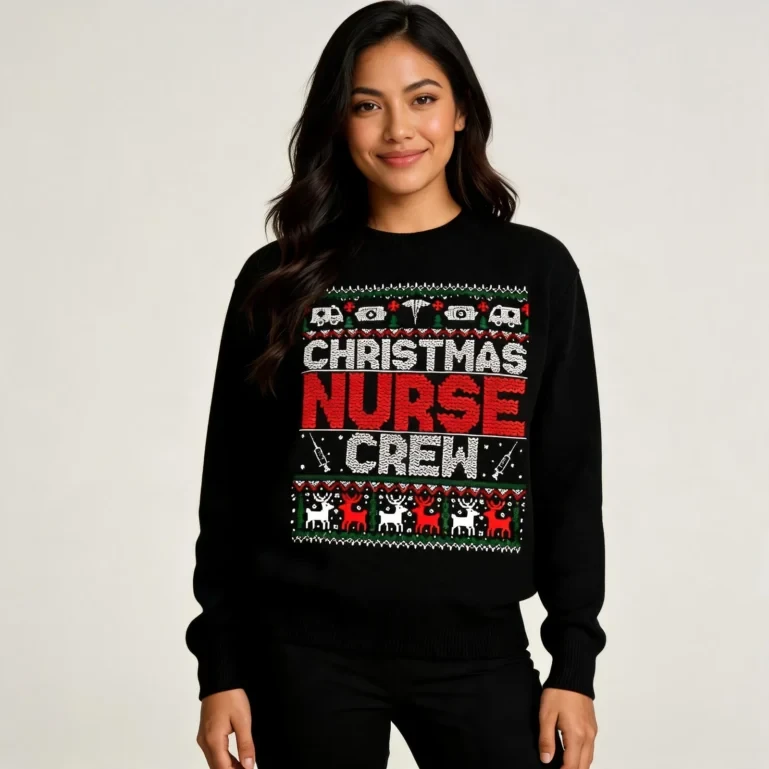Christmas Nurse Crew Shirt Ugly Christmas Sweater T-Shirt Best Gift UGLY926