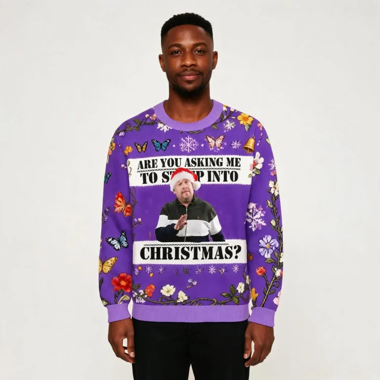 Butterfly Funny Expressions Christmas Ugly Sweater Holiday Clothing UGLY926