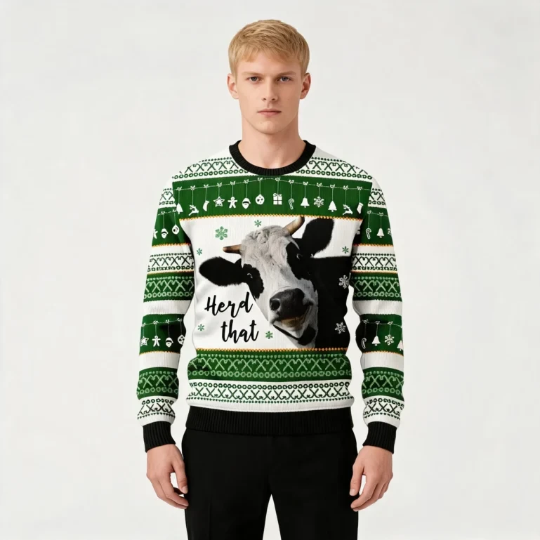 Cow Herd That Ugly Christmas Sweater Funny Xmas Clothes Gift Ideas UGLY926