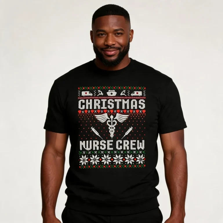 Christmas Nurse Crew Shirt Practitioners Nurse Ugly Sweater T-Shirt UGLY926
