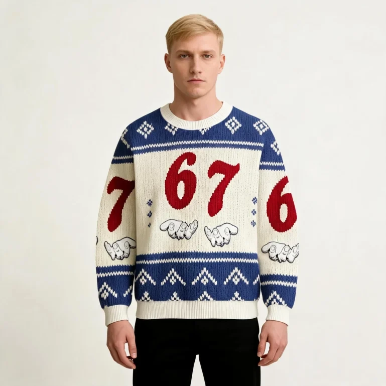 67 Point Life Donut Ugly Sweater Funny Meme Holiday Apparel Christmas UGLY926