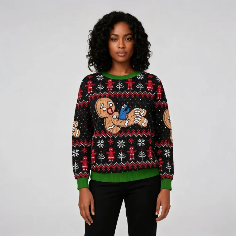 Cookie Man Fun Christmas Ugly Sweater Christmas Clothing Gingerbread UGLY926