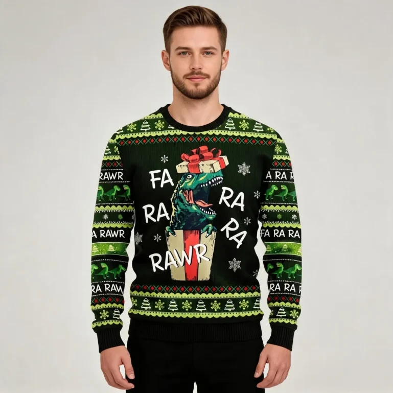 Dinosaur Gift Farararara Ugly Christmas Sweater Merry Xmas Clothing UGLY926