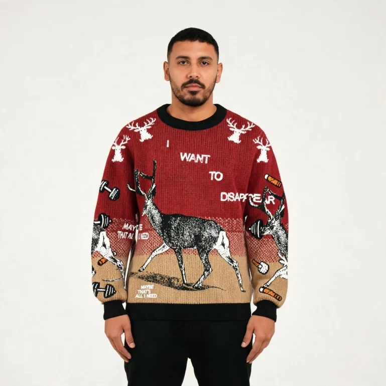 I Want To Transform Into A Deer Christmas Ugly Sweater Holiday UGLY926